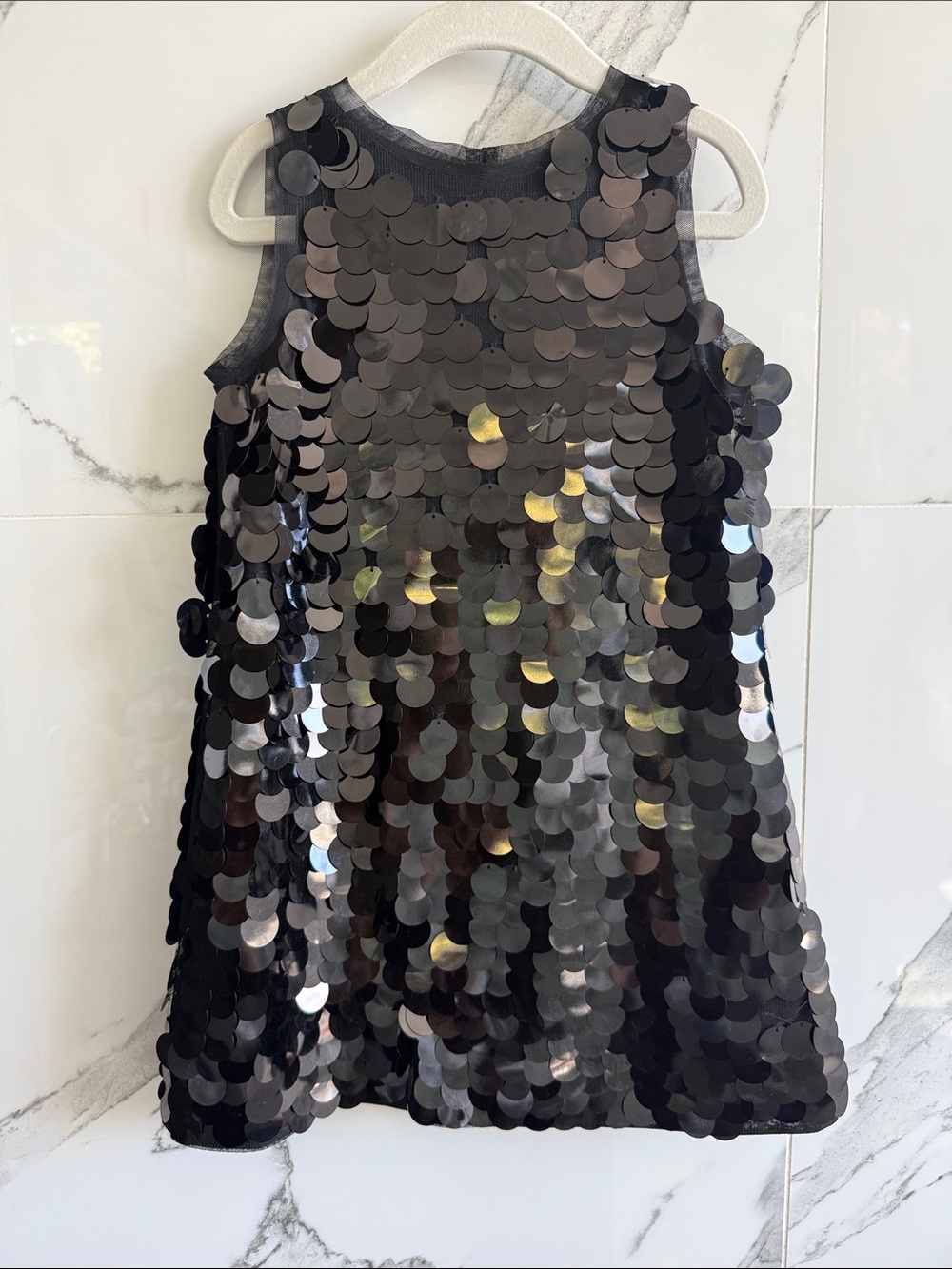 GAP girls Black Sequin Shift Dress